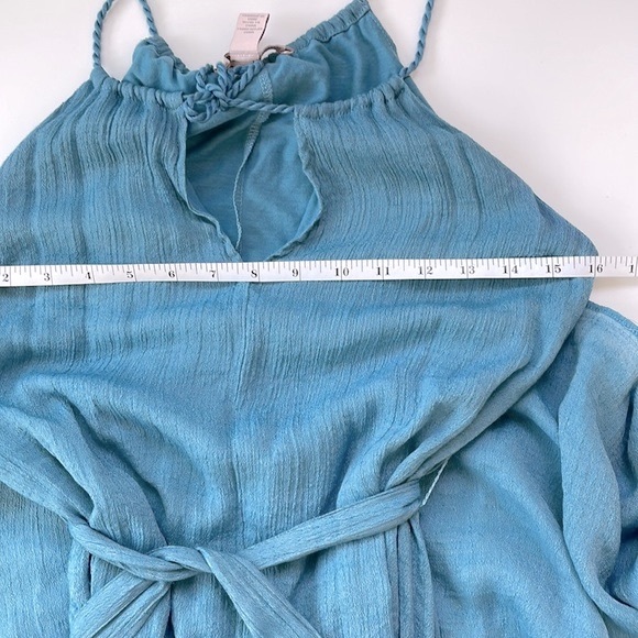 Forever 21 Maxi Dress with Tie Waist in Sea Blue, Size Small - Picture 10 of 12